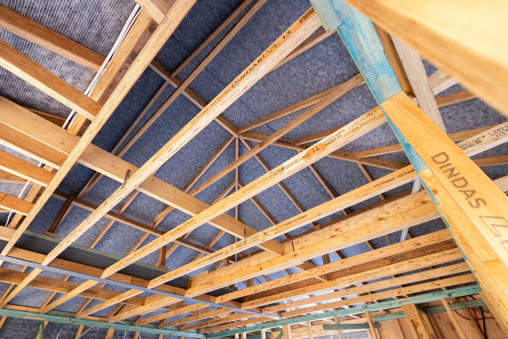 Wooden Roof Framing With Exposed Trusses and Insulation — Matt Made Building in Camden, NSW