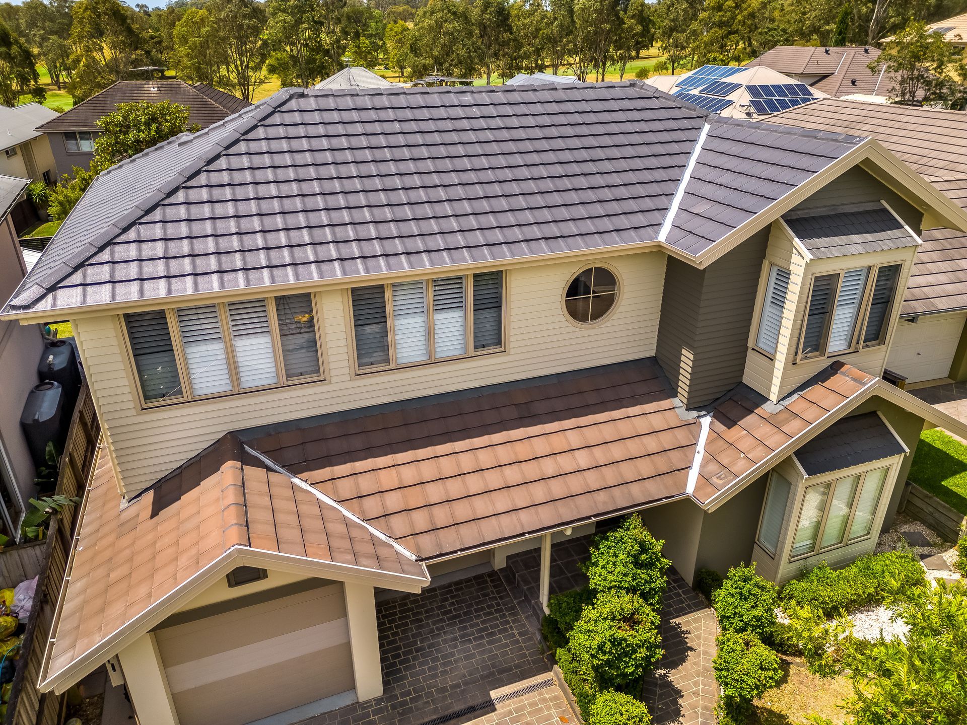 Two-story Suburban House With Gray Roof and a Front Garage — Matt Made Building in Camden, NSW