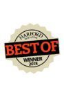 Warford Best of Winner 2018 award badge with red and black banner on gold seal
