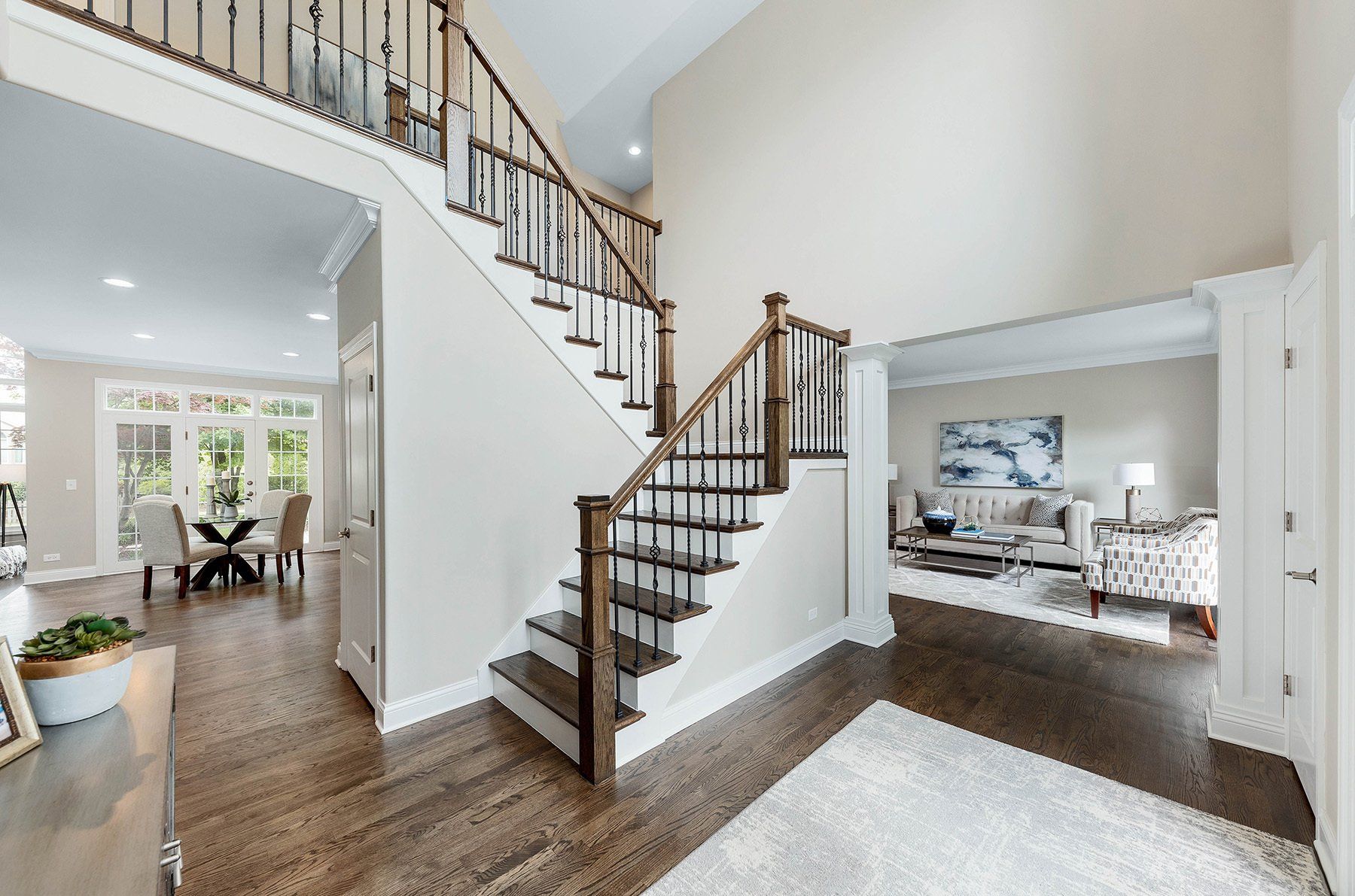 A staircase leading up to the second floor of a house.