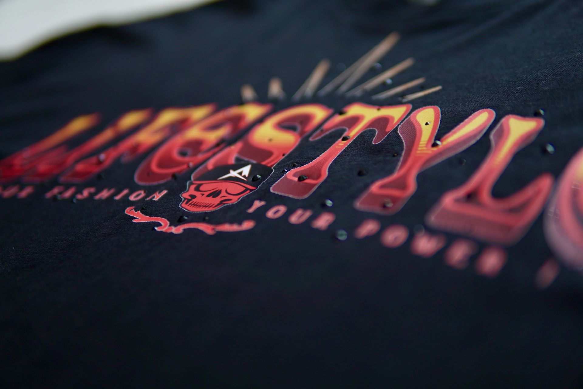 Black shirt with the word 