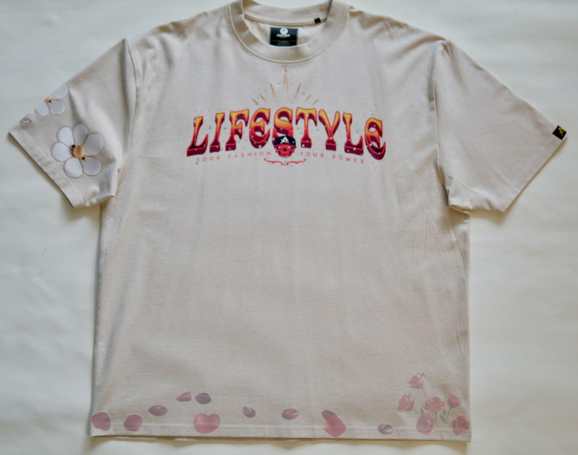Beige t-shirt with 