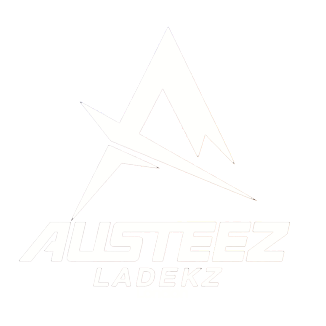White logo with a stylized letter 
