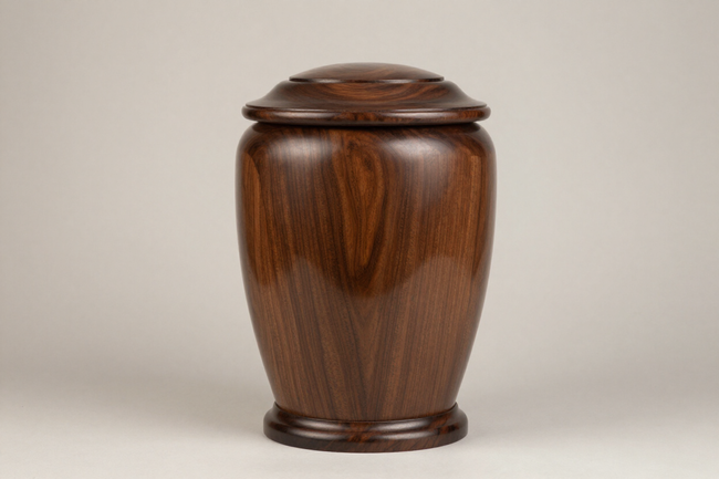 Urna in legno noce con finitura lucida