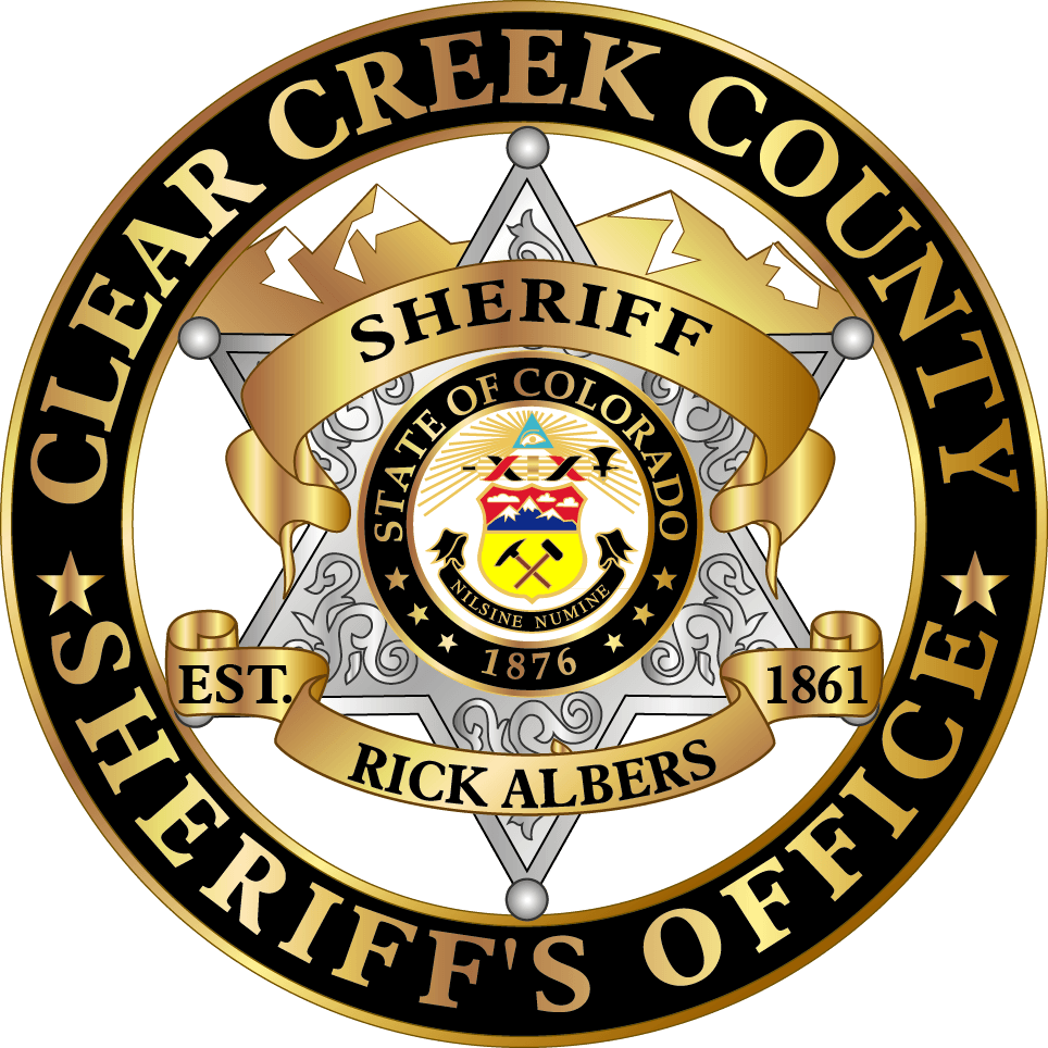 Clear Creek County Sheriff Rick Albers logo with star and text