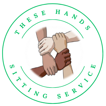 A logo for the these hands sitting service