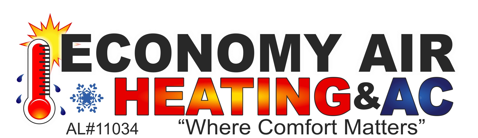 The logo for economy air heating and ac where comfort matters