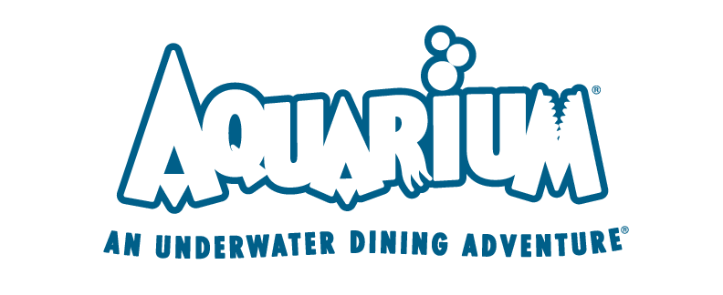 Aquarium logo in blue and white: