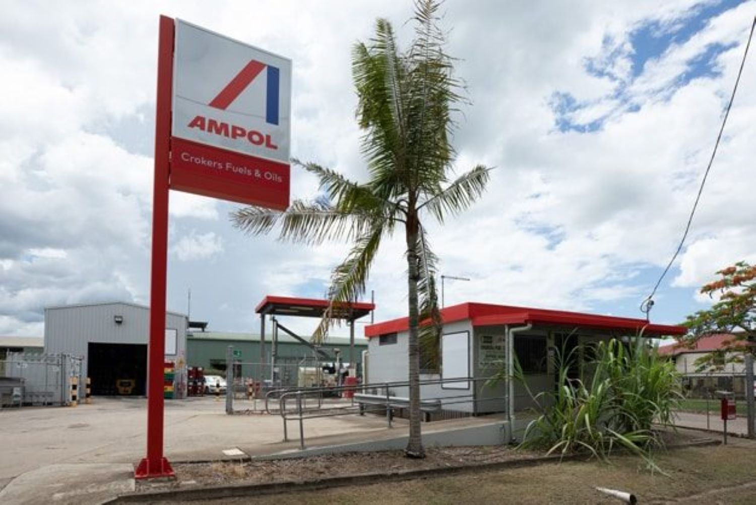 Ampol Sign Beside the Gasoline Station — Crokers Fuel & Oils Pty Ltd in Proserpine, QLD