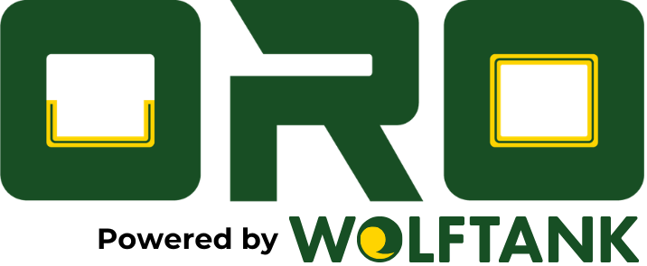 Logotipo da ORT em verde e branco com a inscrição “Powered by WOLFTANK”