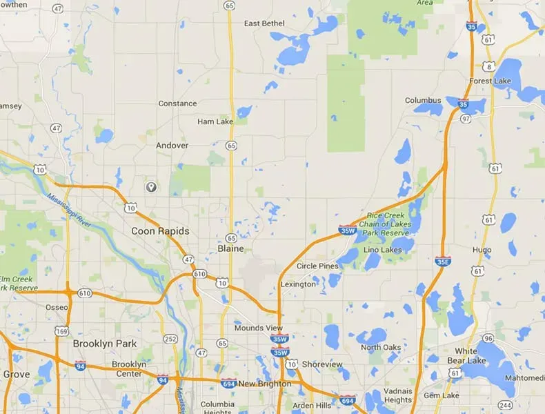 Blaine map — Blaine, MN — Walsh Plumbing Inc. Blaine map — Blaine, MN — Walsh Plumbing Inc.