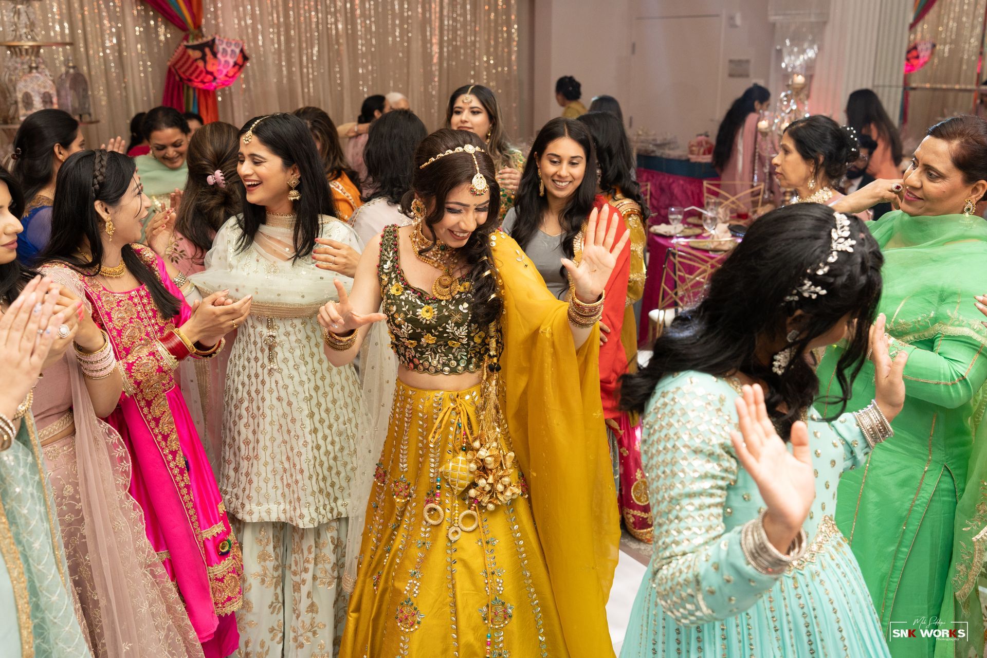Hindu bride in yellow dress