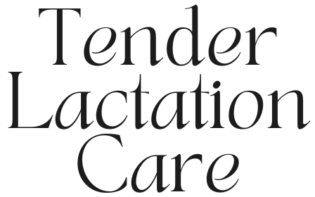 A black and white logo for tender lactation care.