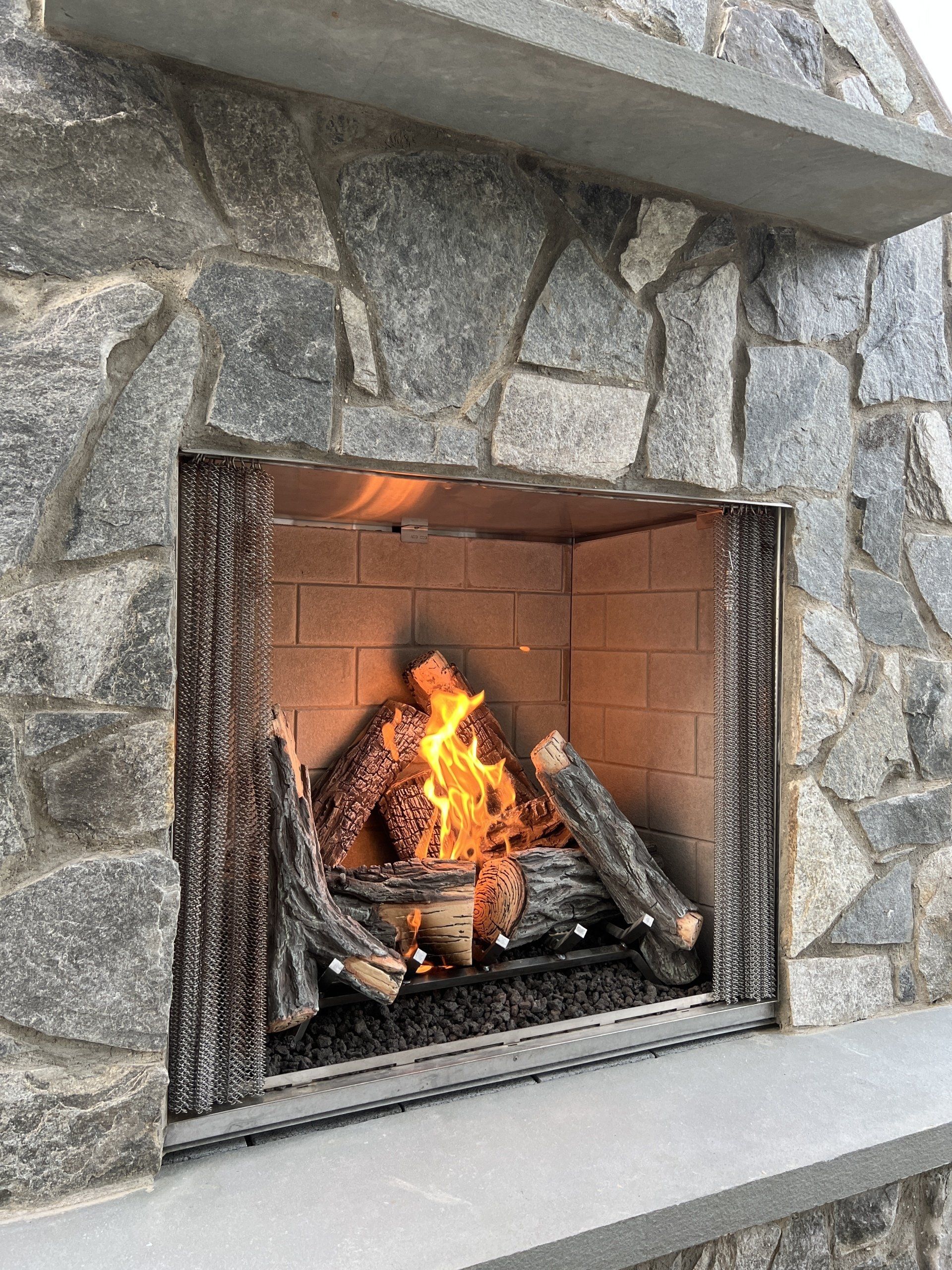 Gas Stone fireplace in Centreville, VA