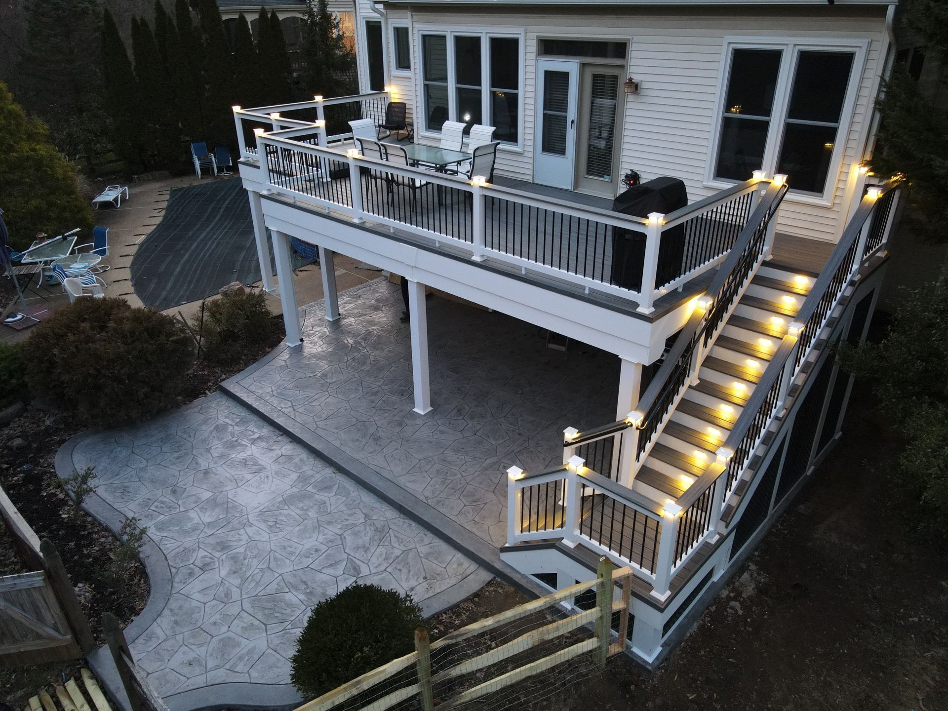 Trex Deck and Stamped Concrete Pation in Herndon, Va
