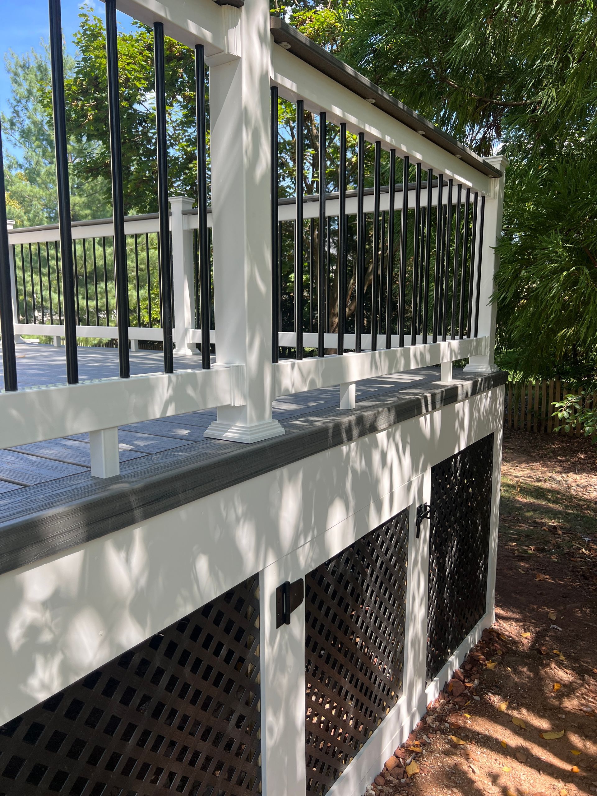 Trex deck with Wolf handrails and lighting in Ashburn, VA