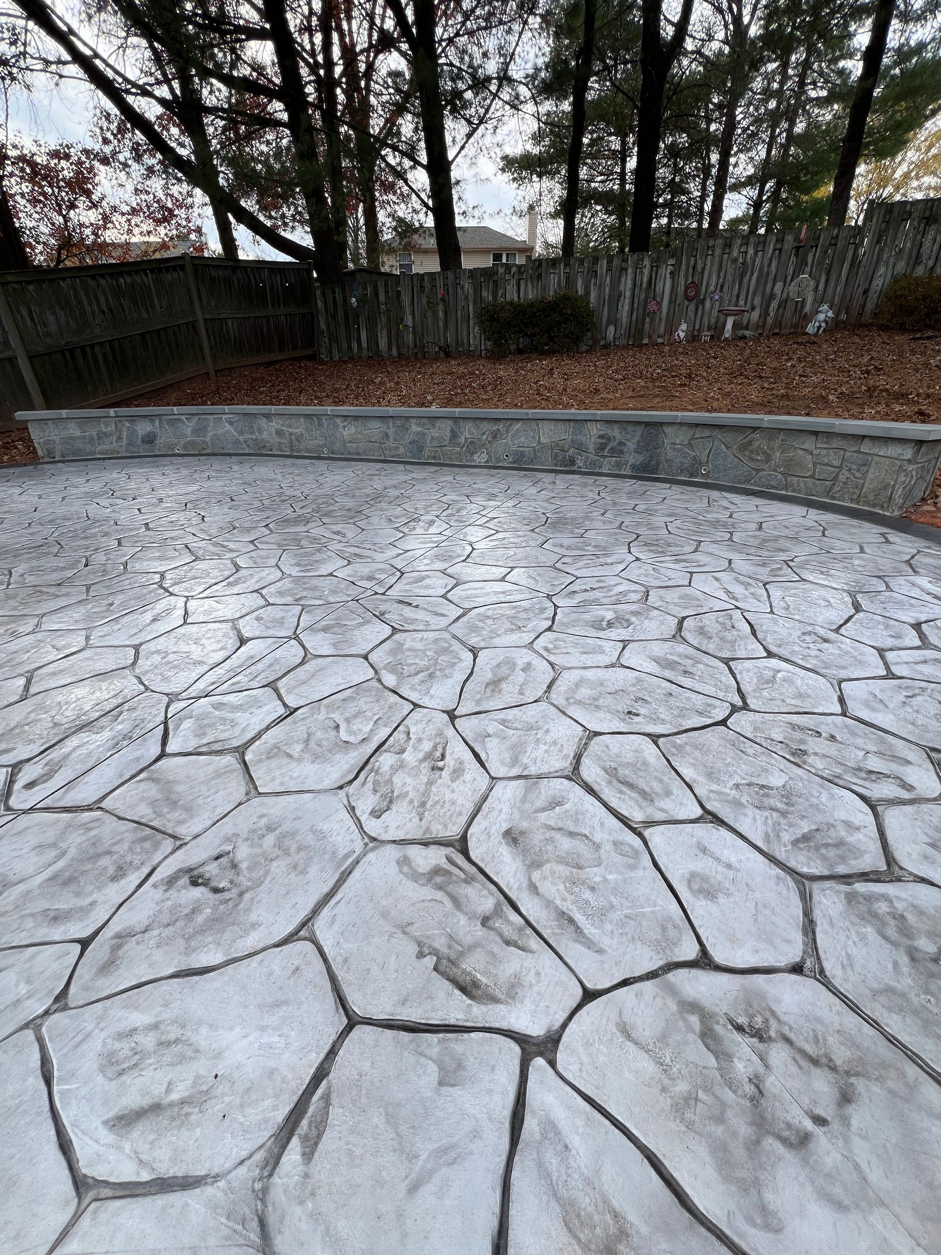 Stamped Concrete Stamped Concrete Patio and stone walls in Sterling, VA