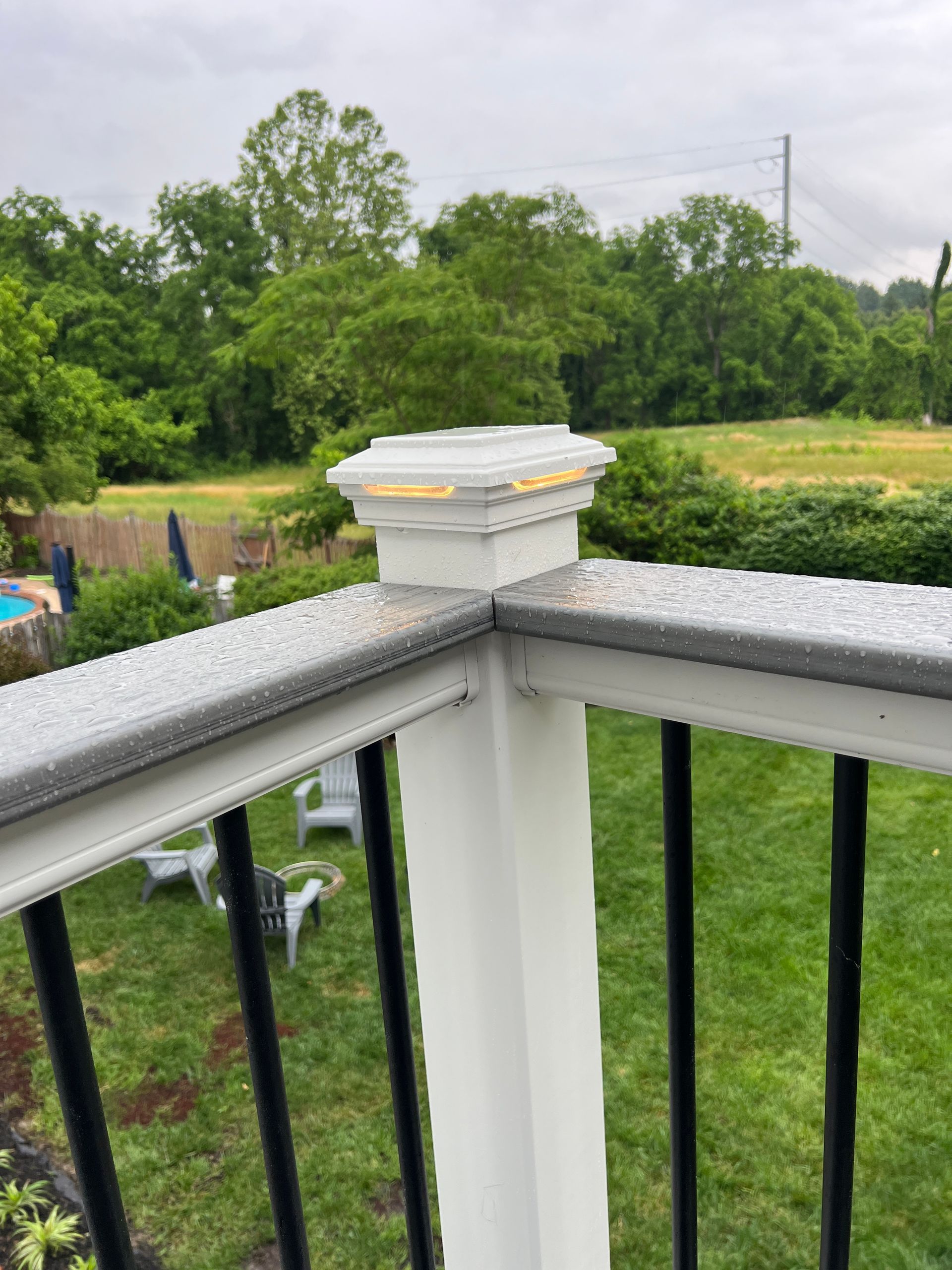 Trex Open Porch with Heaters and Stamped Concrete patio in Leesburg, VA