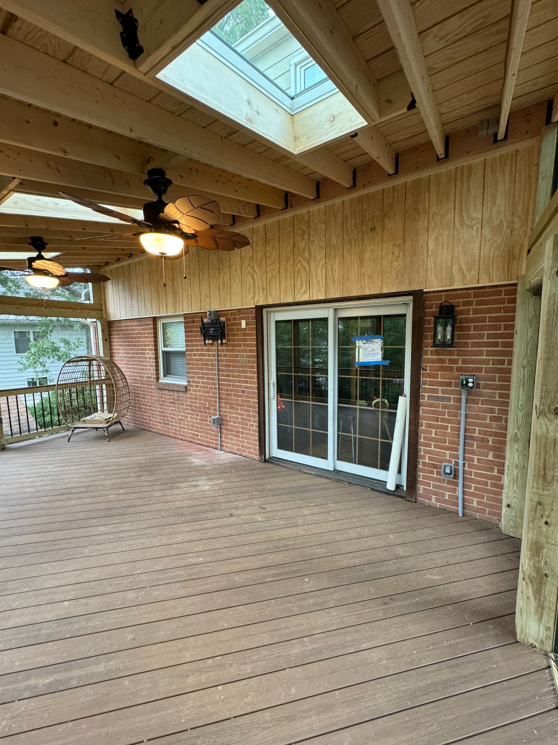Pressure Treated wood and Fiberon screened-in porch with Screeneze, and heaters in Mclean, VA