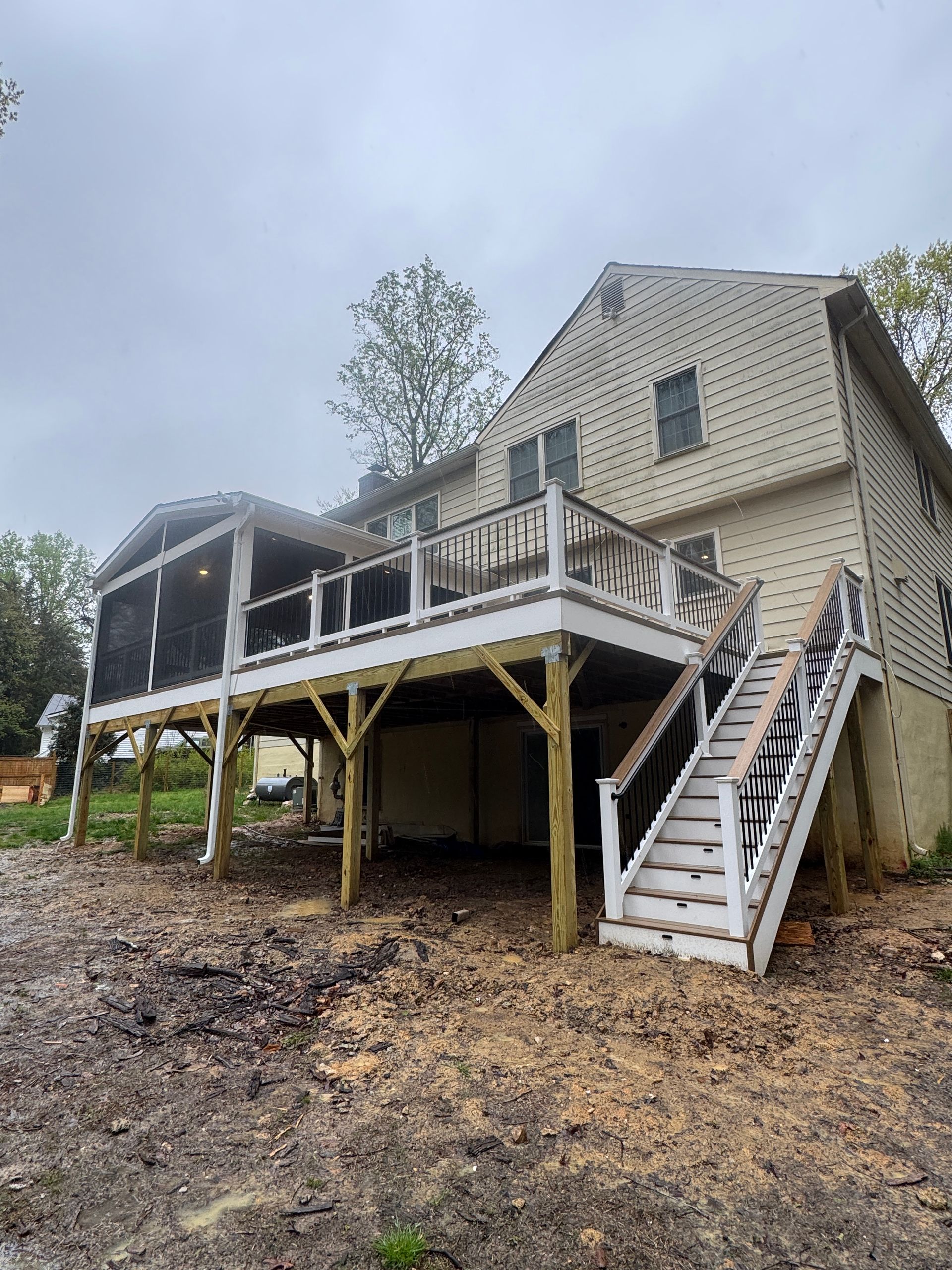 Timbertech Screened-In Porch with ScreenEZE and Deck in Fairfax Station, VA