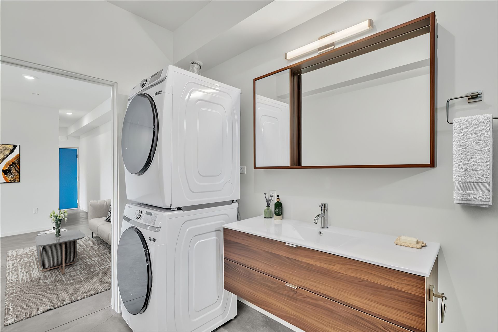 2 Bedroom 1 Bath, Bathroom and Laundry
