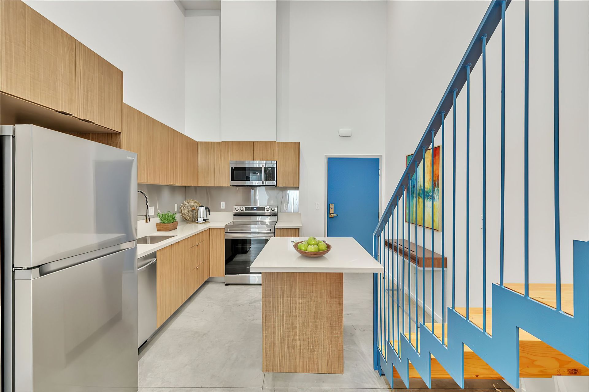 Studio Mezzanine, Kitchen and Entry area
