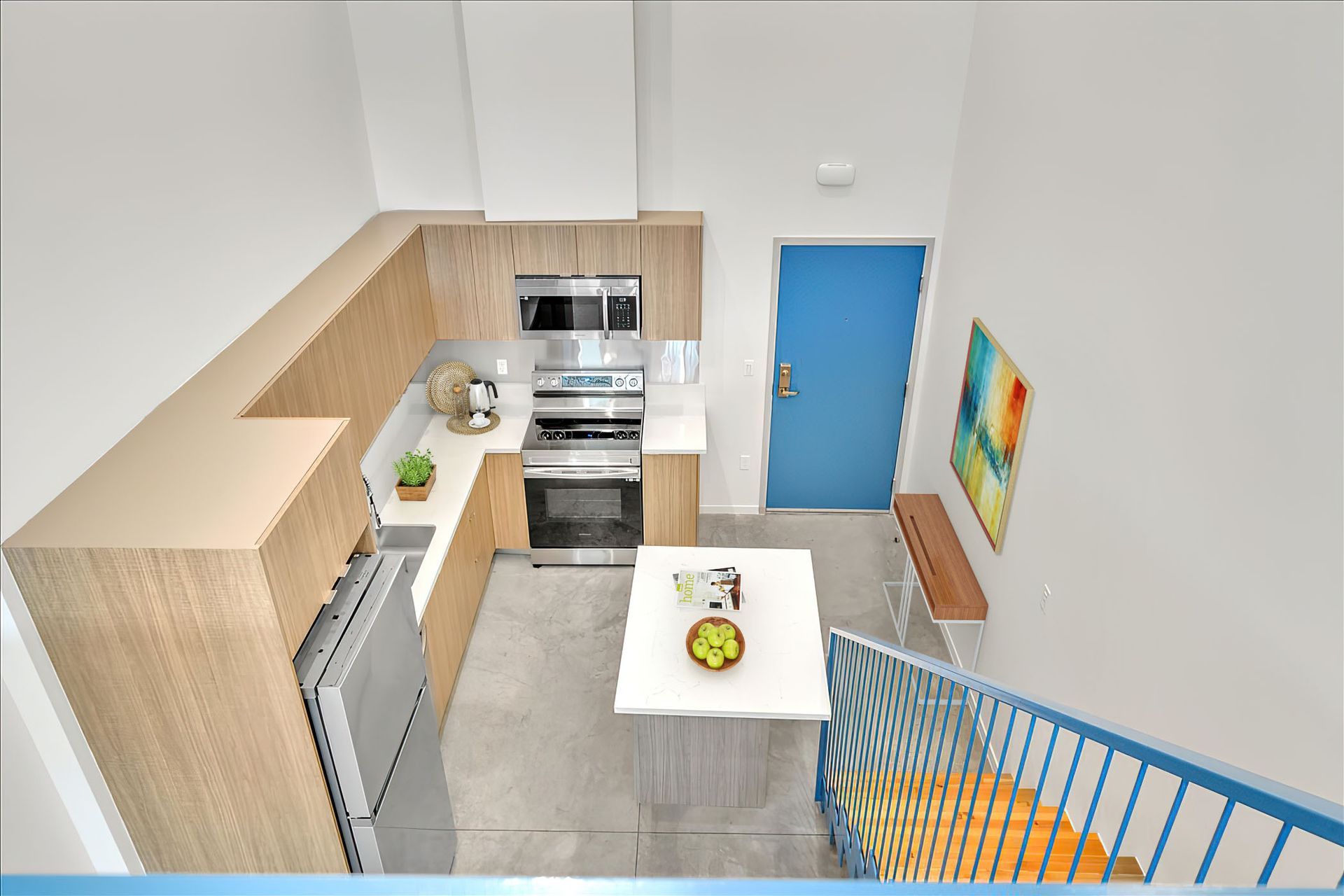 Studio Mezzanine, Kitchen and Entry area