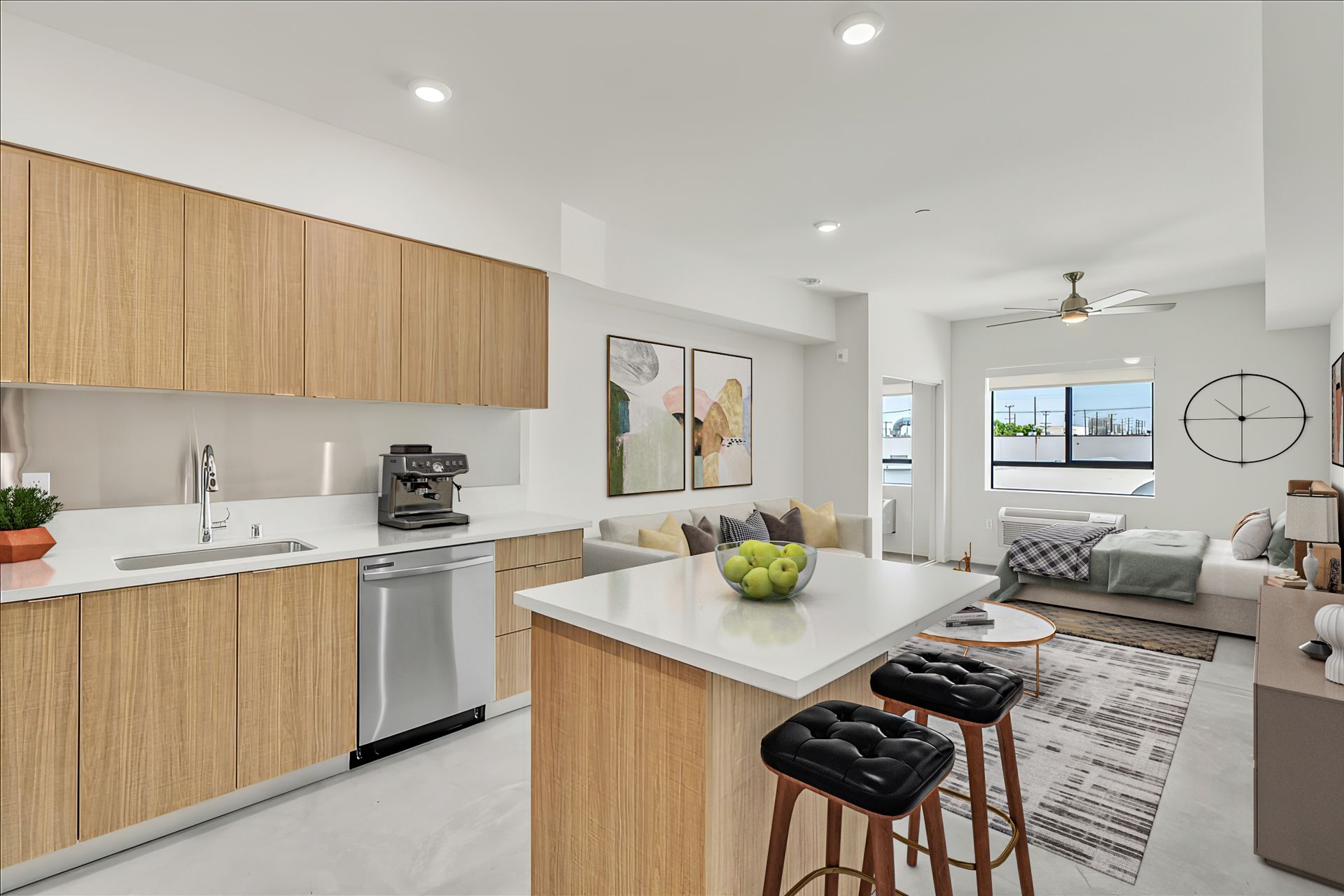 Studio, Kitchen and Living area