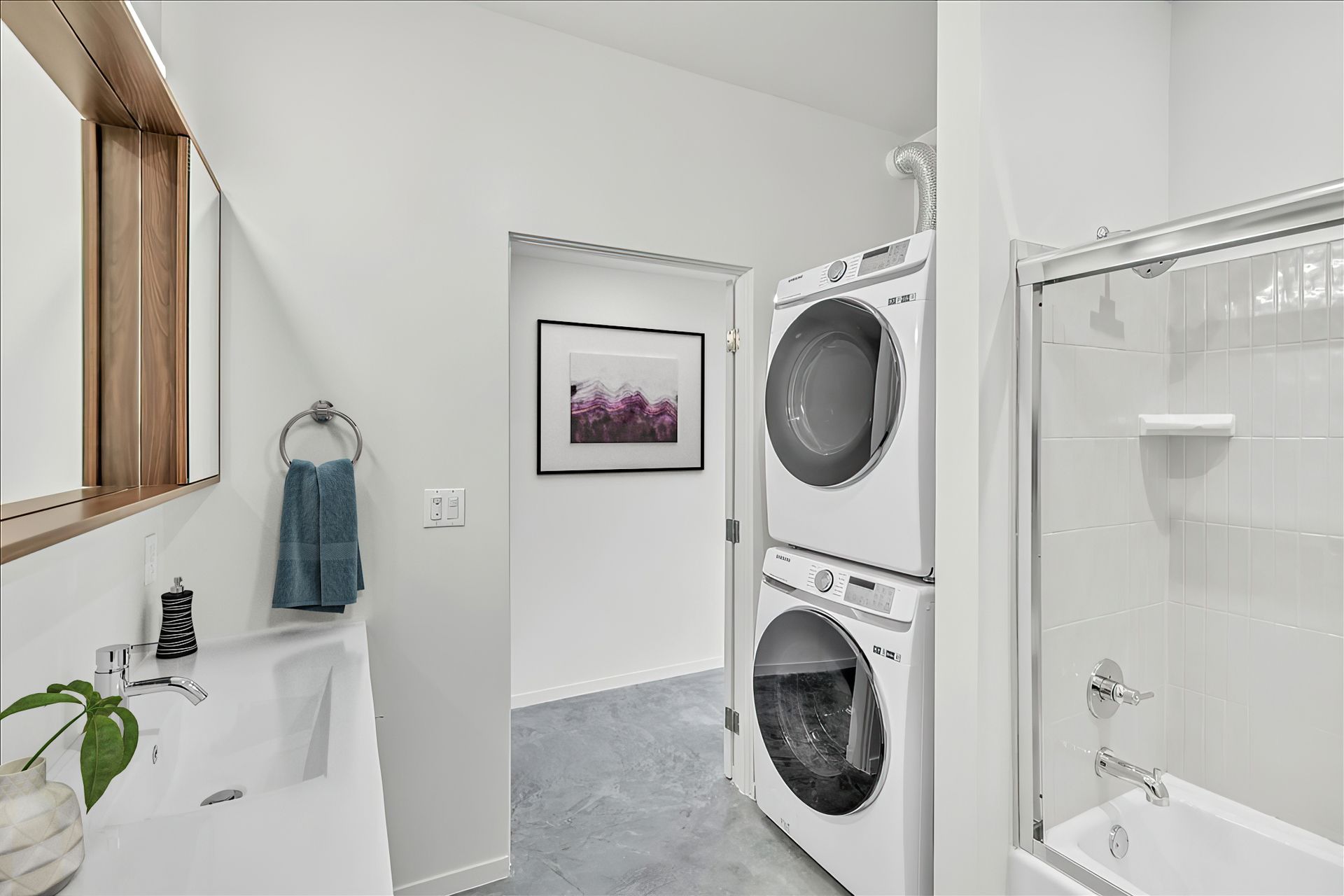 1 Bedroom 1 Bath, Bathroom and Laundry
