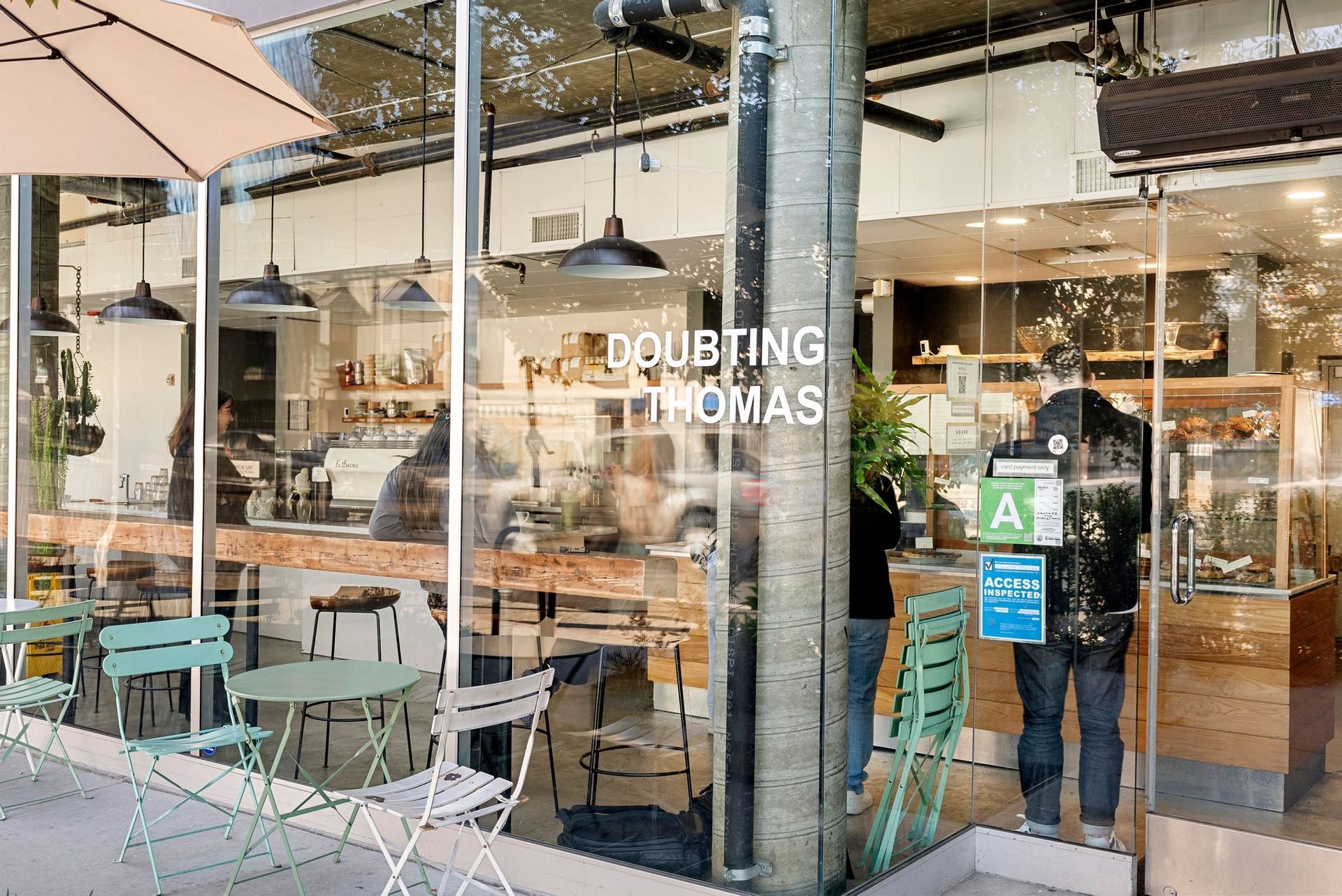Cafe exterior with 