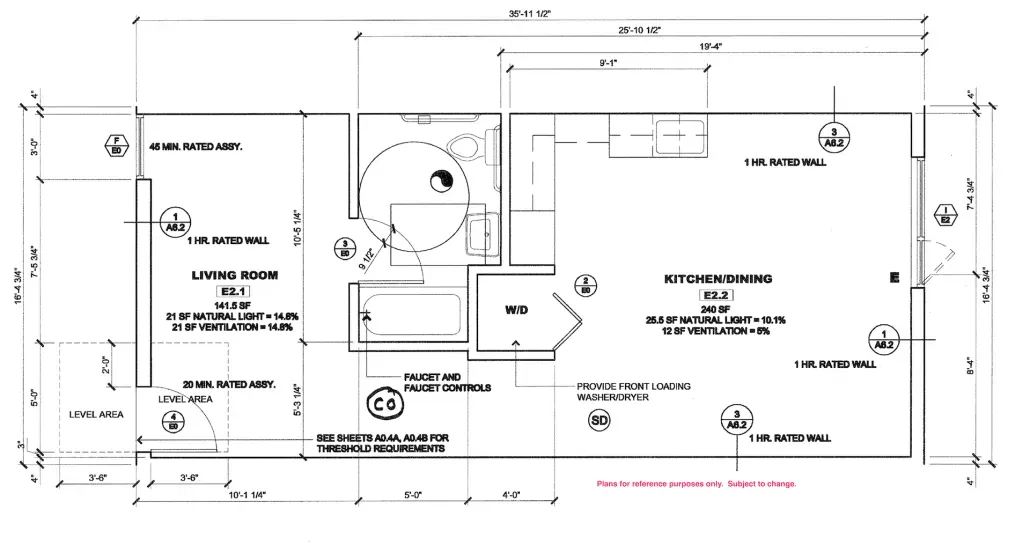 Designer 1 Bedroom 1 Bath Floor Plan
