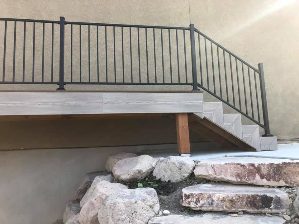 Deck with Metal Handrail — Mona, UT — Clover Creek Home Designs