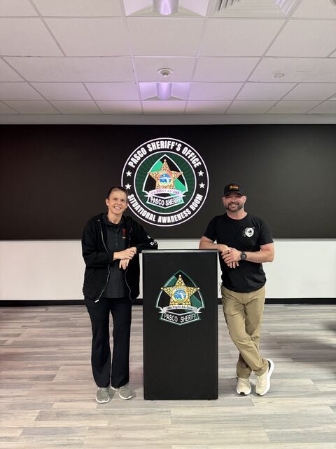 Jennifer Cormack and Joseph Scaramucci at the Pasco Sheriff's Office after OSINT and human trafficking training