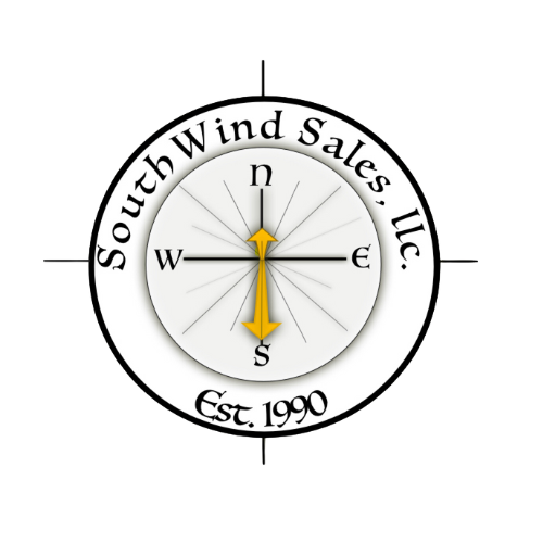 A logo for southwind sales llc with a flower and vanilla beans.