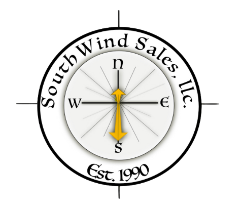 A logo for southwind sales llc with a flower and vanilla beans.