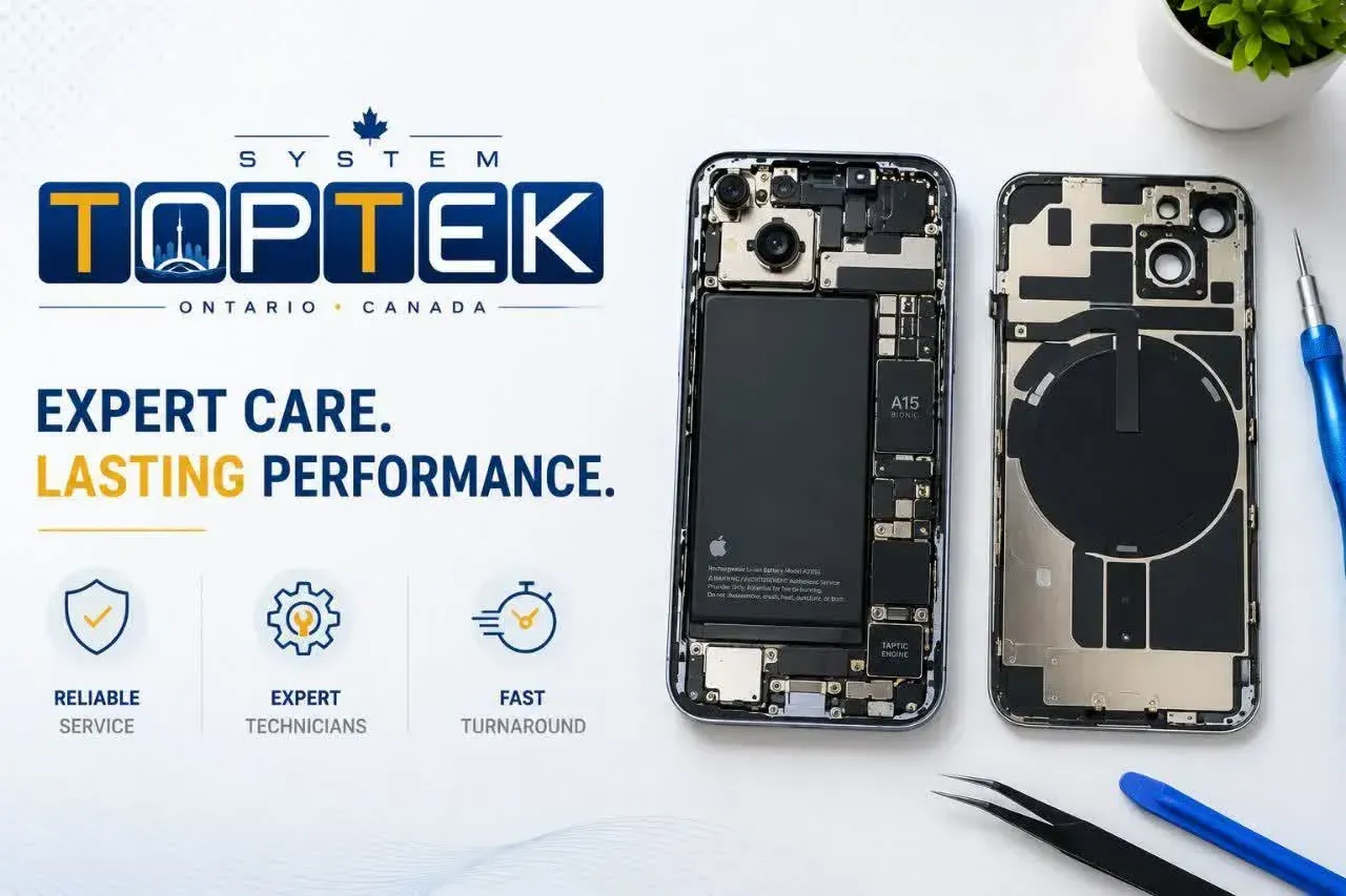 iPhone repair service at TOPTEK SYSTEM serving Markham and Richmond Hill, Ontario