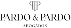 Logotipo de Pardo & Pardo, abogados. Texto negro con un