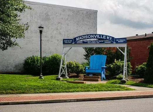 Madisonville, Kentucky welcome sign reading 