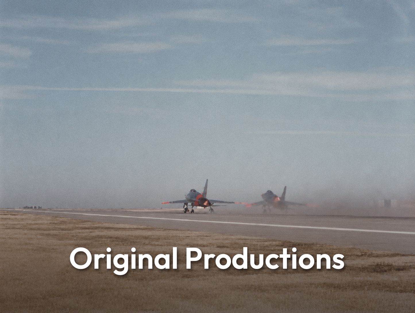 Color still footage of jets taking off