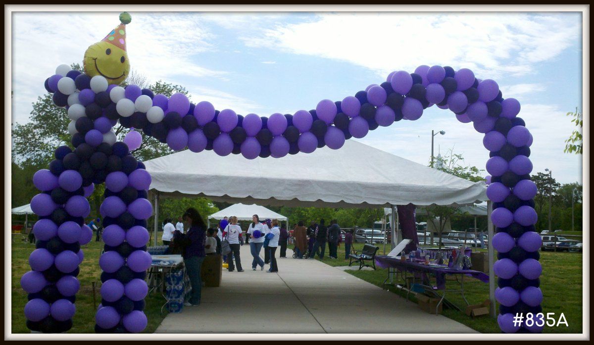 Large Purple Balloon Arch for Corporate Event