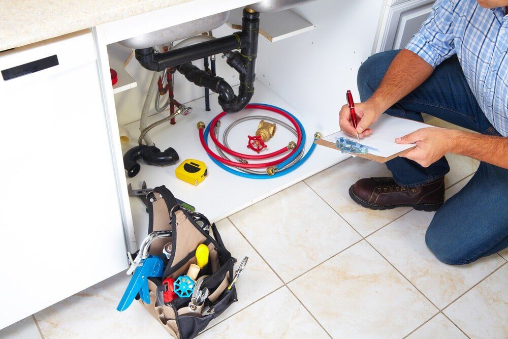 Plumbing tools on the kitchen — Henderson Plumbing & Excavations in Heads South, NSW