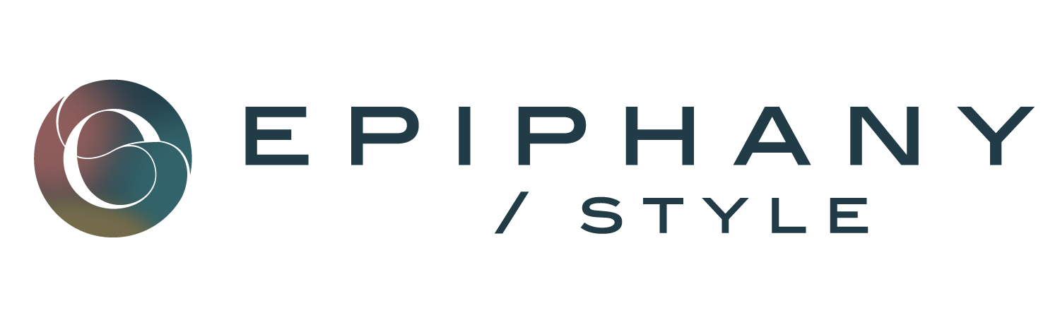 Epiphany Style logo with stylized circular icon and teal text on white background
