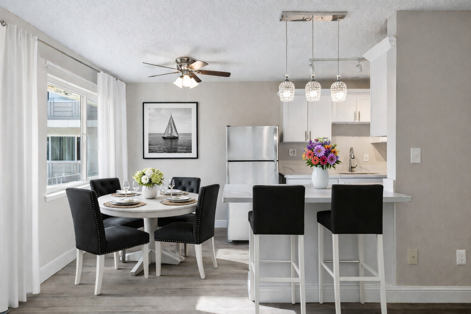 renovated kitchen and dining room