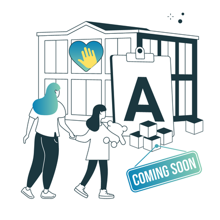 Illustration of NorthStar ABA therapy clinic where therapists work with children.