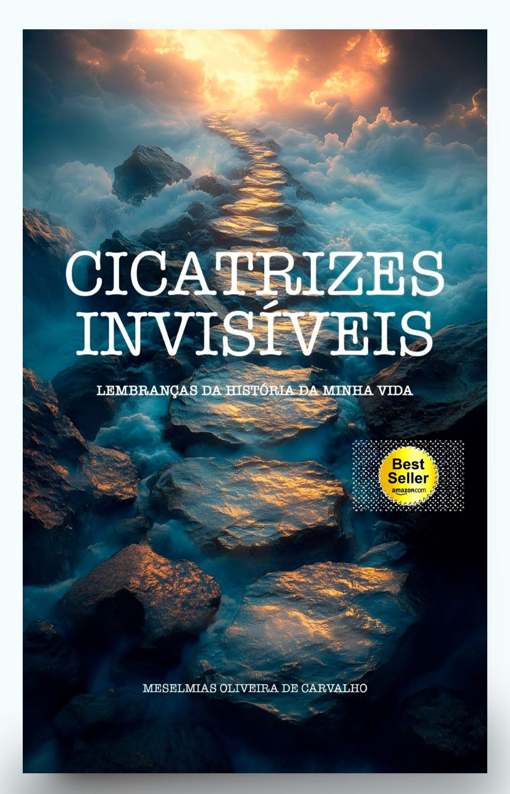 Capa do livro Cicatrizes Invisíveis, autobiografia de Meselmias Oliveira de Carvalho 