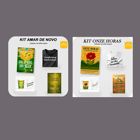Kits especiais Amar de Novo e Onze Horas com produtos exclusivos da Coleção Carvalho Inspira.