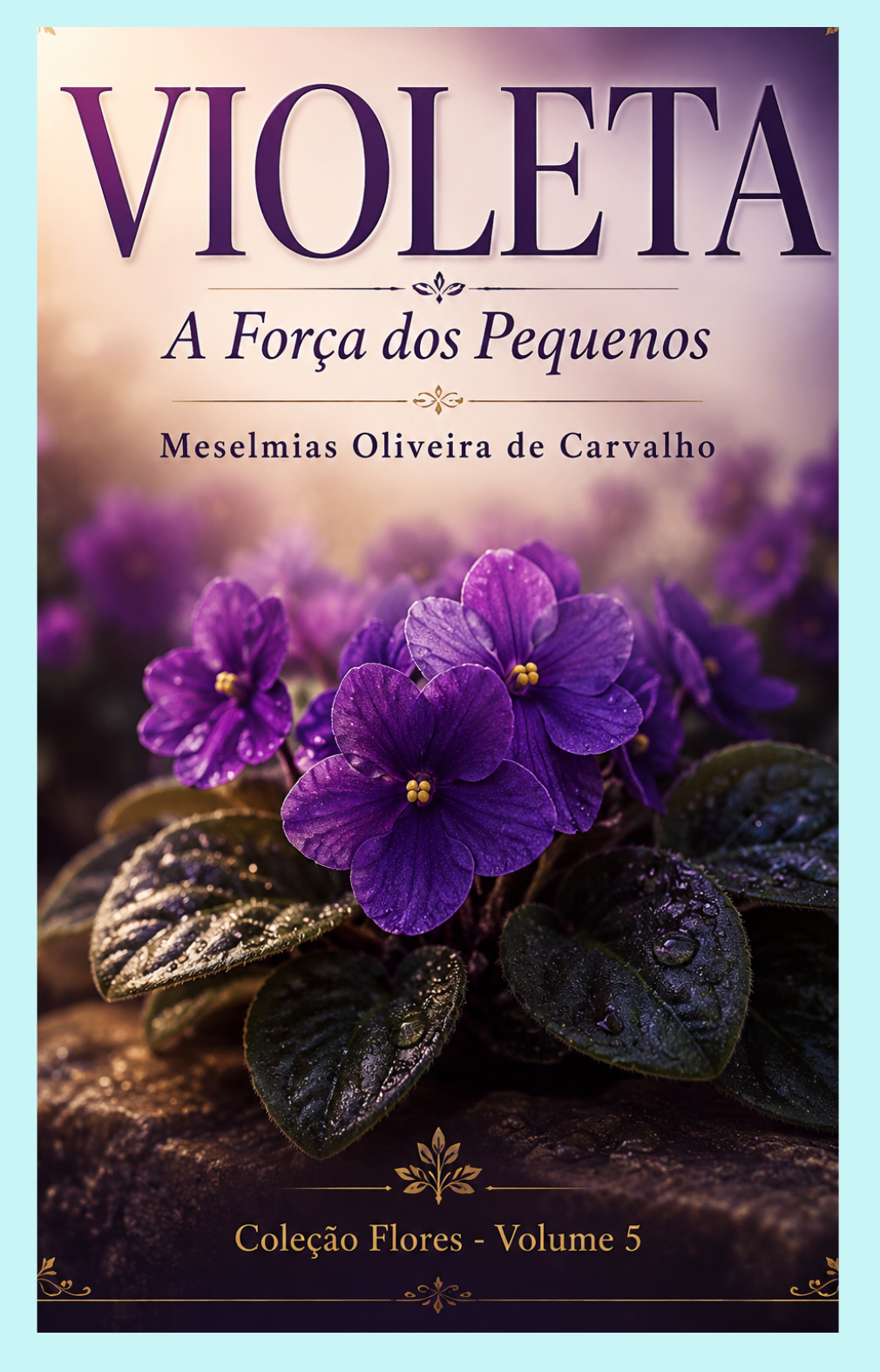 Capa do livro Violeta, quinto livro da Coleção Flores de Meselmias Oliveira de Carvalho 
