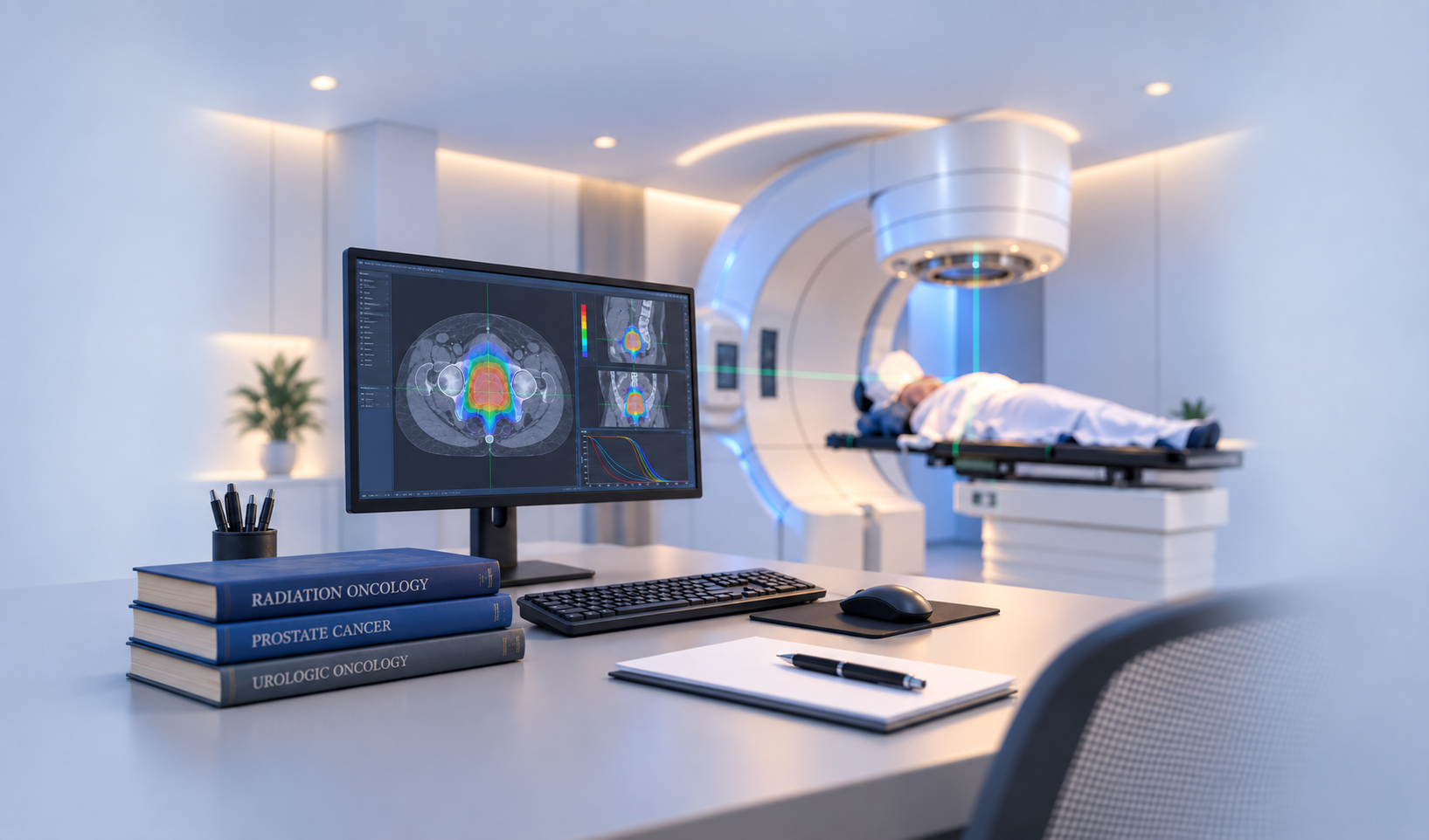 Radioterapia de resgate após cirurgia de próstata, com planejamento computadorizado do tratamento.
