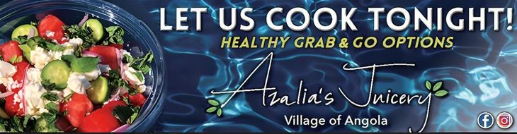 Salad bowl, tomatoes, and herbs with text: “LET US COOK TONIGHT! Healthy Grab & Go Options”