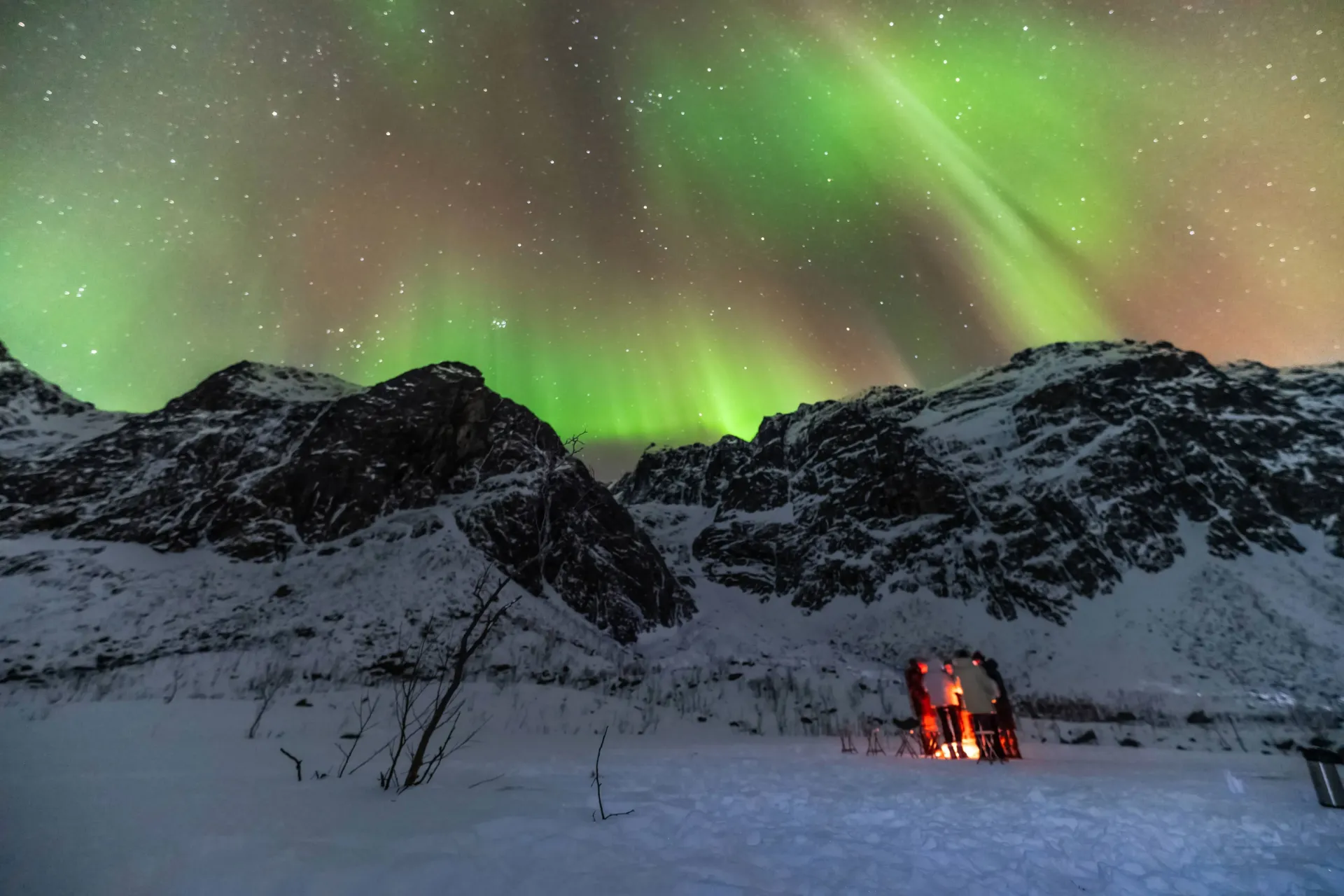 Northern Lights aurora in the sky of tromso and best quality capture